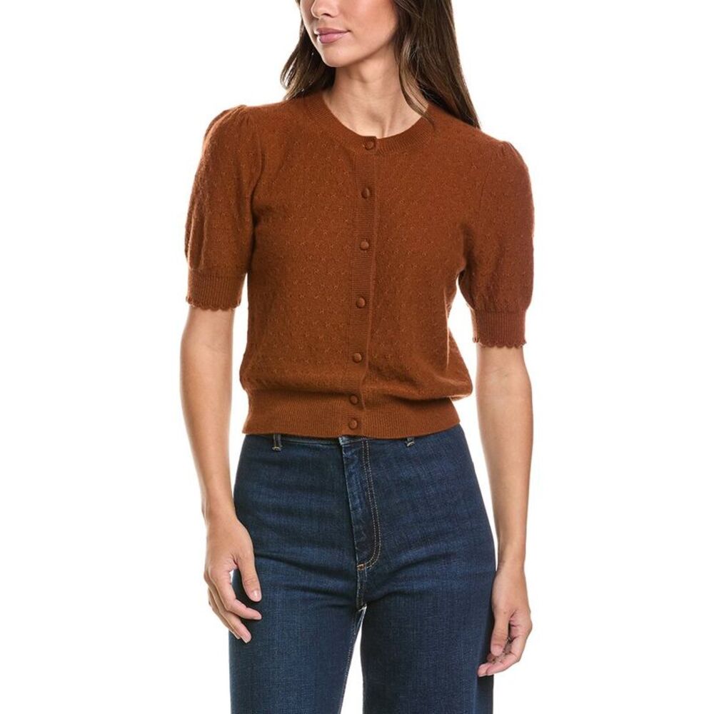 Frame Denim Womens Frame Pointelle Cashmere Cardigan